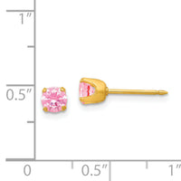 Inverness 14k 5mm Pink CZ Post Earrings-66E