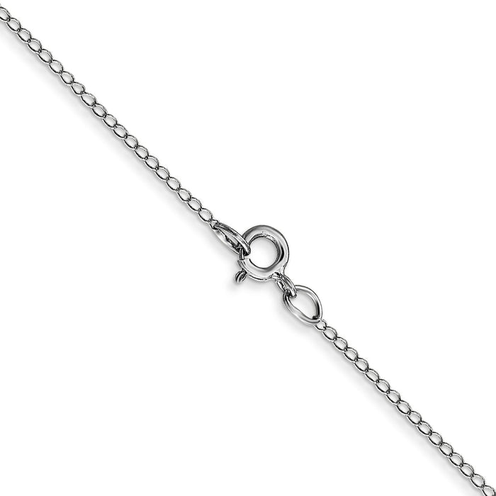 14k White Gold .42mm Gold Carded Curb Chain-6CW-24