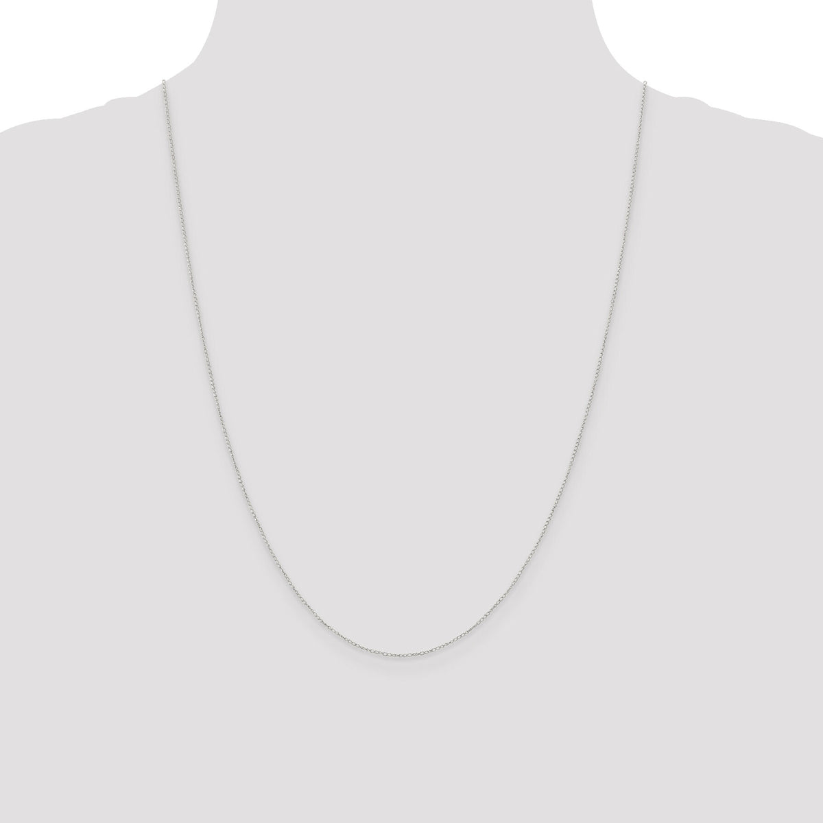 14k White Gold .42mm Gold Carded Curb Chain-6CW-24