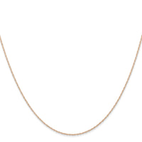 14k  Rose Gold .6 mm Carded Cable Rope Chain-6RR-16
