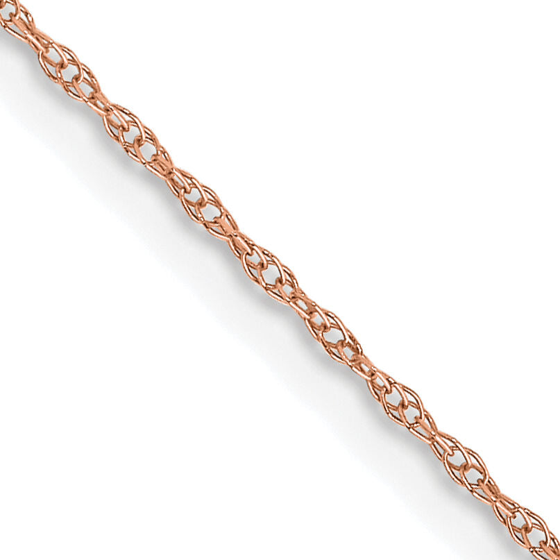 14k  Rose Gold .6 mm Carded Cable Rope Chain-6RR-20