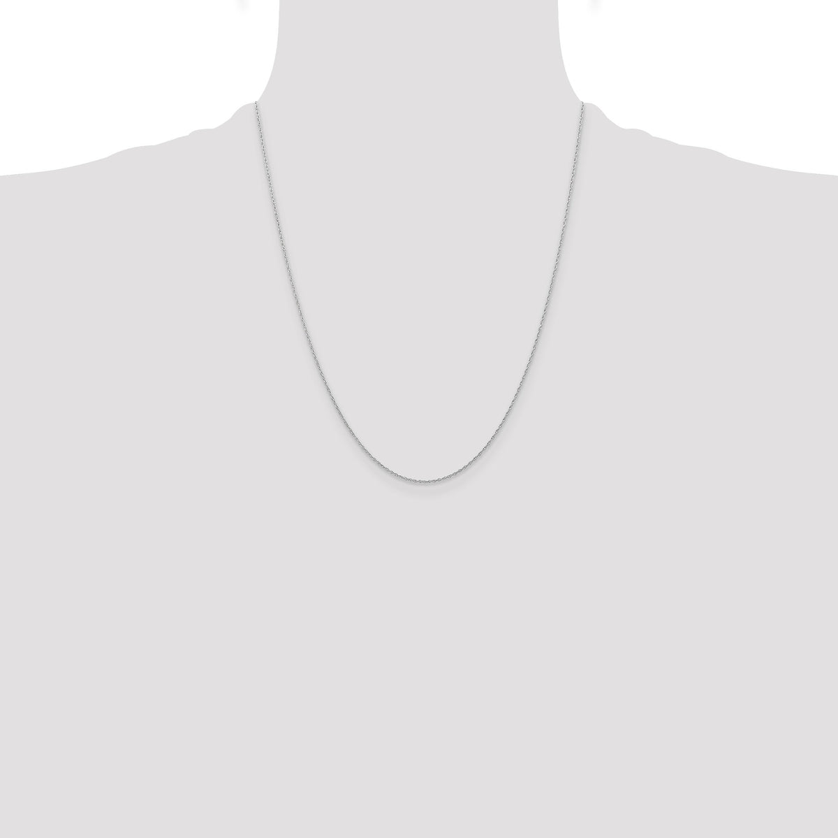 14k White Gold .6 mm Carded Cable Rope Chain-6RW-22