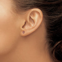 Inverness 14k February Purple Crystal Birthstone Flower Earrings-782E