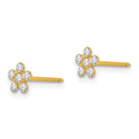 Inverness 14k April Crystal Birthstone Flower Earrings-784E