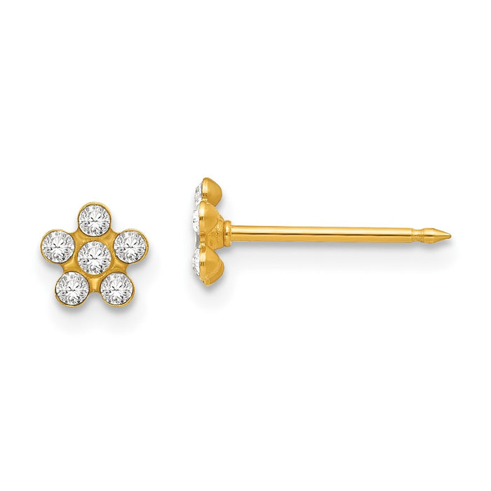 Inverness 14k April Crystal Birthstone Flower Earrings-784E