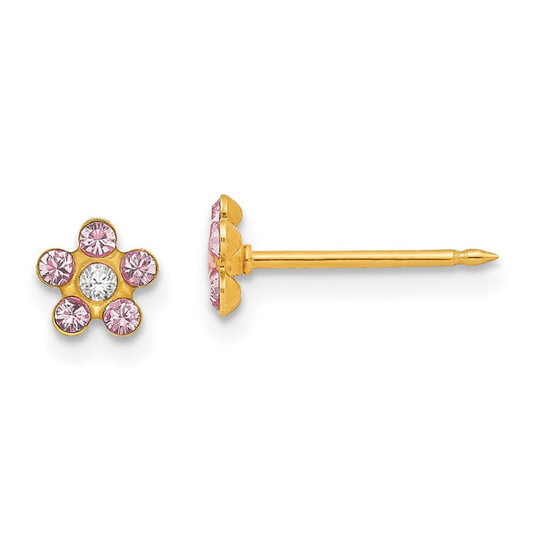 Inverness 14k June Crystal Birthstone Flower Earrings-786E