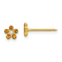 Inverness 14k November Yellow Crystal Birthstone Flower Earrings-791E