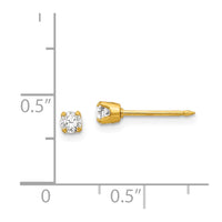 Inverness 14k 3mm CZ Earrings-7E