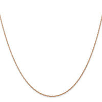 14k Rose Gold .7 mm Carded Cable Rope Chain-7RR-24