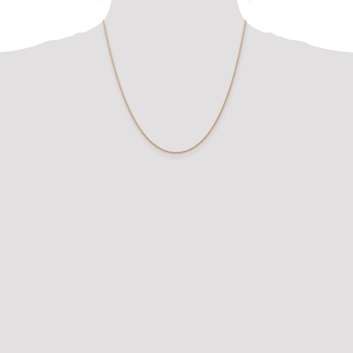 14k Rose Gold .7 mm Carded Cable Rope Chain-7RR-20