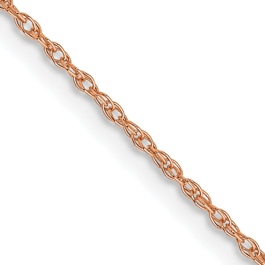 14k Rose Gold .7 mm Carded Cable Rope Chain-7RR-20
