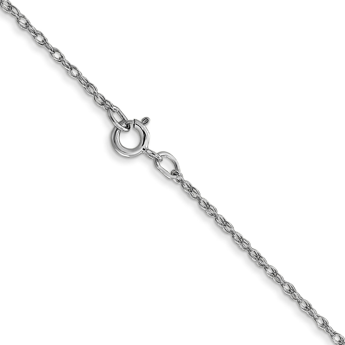 14k White Gold .7 mm Carded Cable Rope Chain-7RW-22