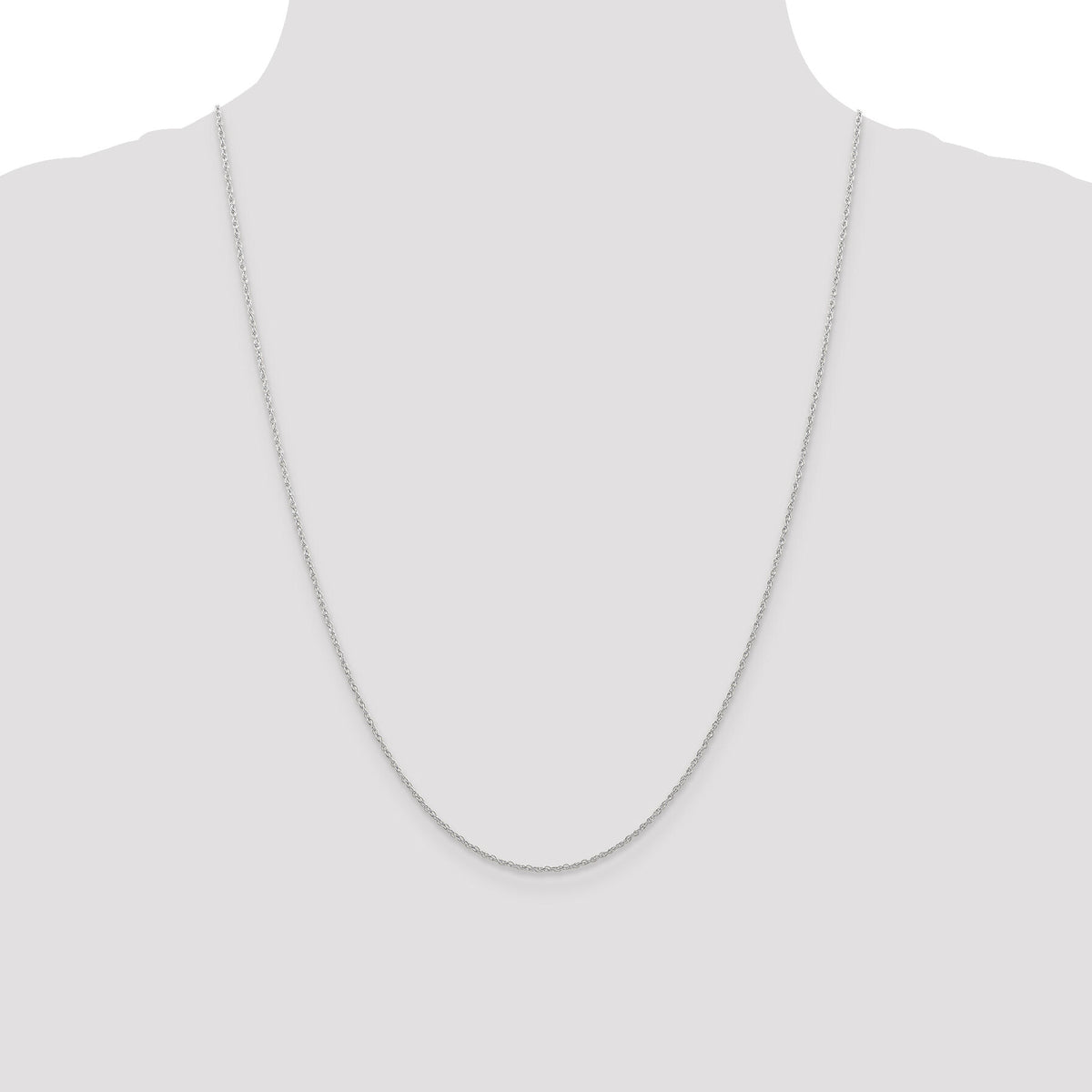 14k White Gold .7 mm Carded Cable Rope Chain-7RW-24