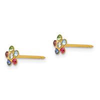 Inverness 14k Flower Multicolor Crystal Earrings-809E/1