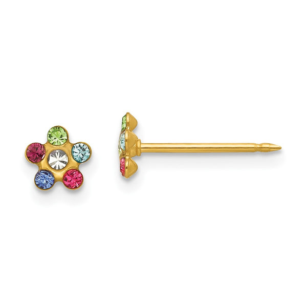 Inverness 14k Flower Multicolor Crystal Earrings-809E/1