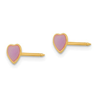 Inverness 14k Epoxy Fill Purple Heart Earrings-843E