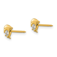 Inverness 14k Dolphin CZ Earrings-850E