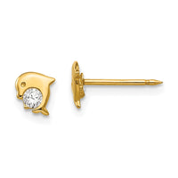 Inverness 14k Dolphin CZ Earrings-850E