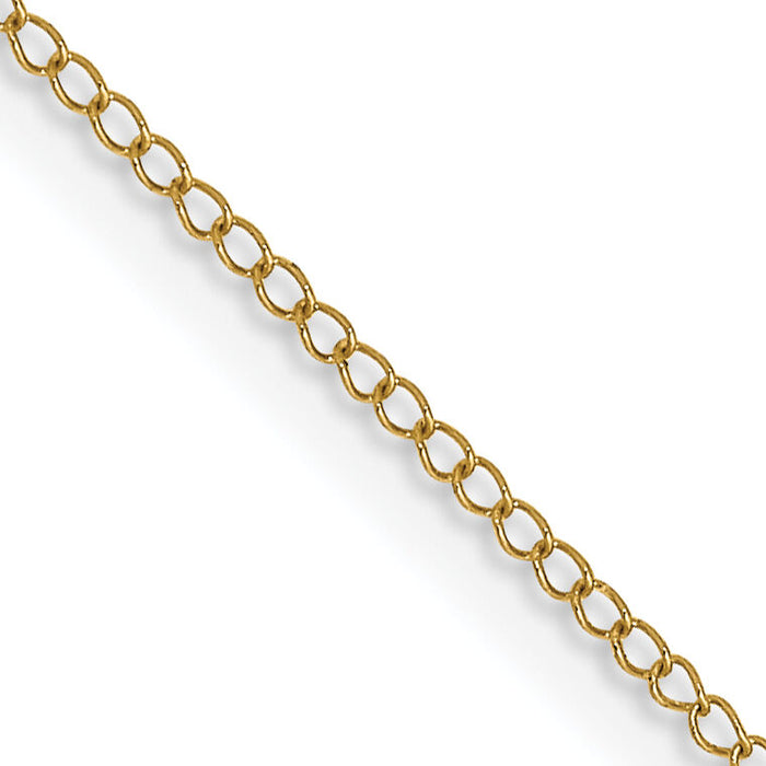 14k .5 mm Carded Curb Chain-8CY-20