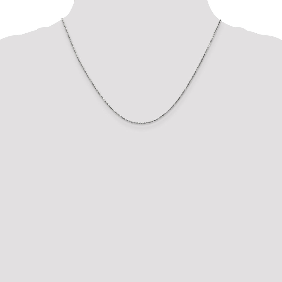 14k White Gold .95 mm Carded Cable Rope Chain-8RW-18