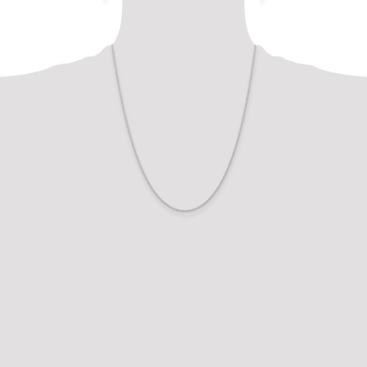14k White Gold .95 mm Carded Cable Rope Chain-8RW-22
