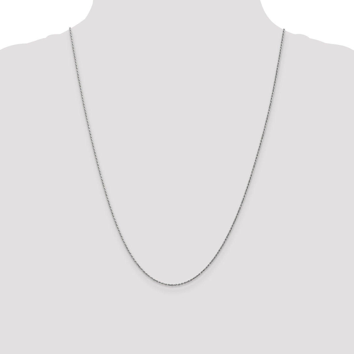 14k White Gold .95 mm Carded Cable Rope Chain-8RW-24