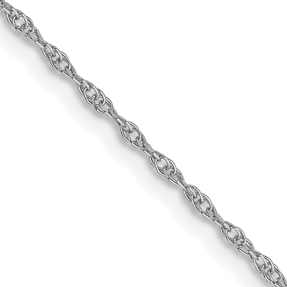14k White Gold .95 mm Carded Cable Rope Chain-8RW-24