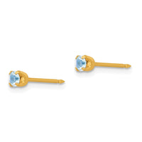 Inverness 14k 3mm March Crystal Birthstone Post Earrings-95E