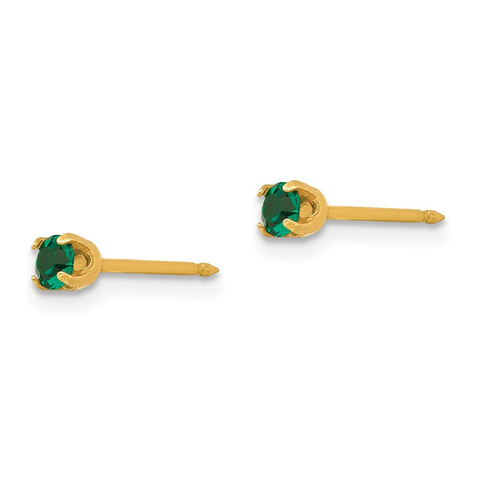 Inverness 14k 3mm May Crystal Birthstone Post Earrings-97E