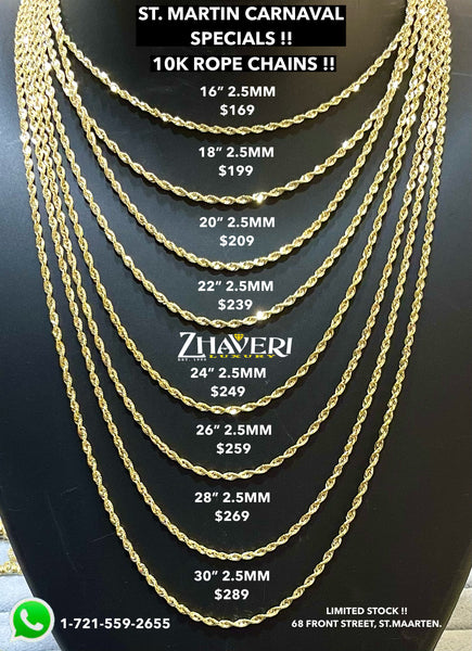 ST. MARTIN CARNIVAL SPECIALS!! 10K ROPE CHAINS!!