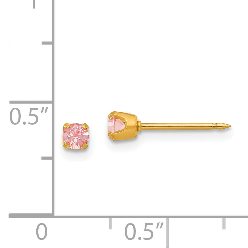 Inverness 14k 3mm June Crystal Birthstone Post Earrings-98E