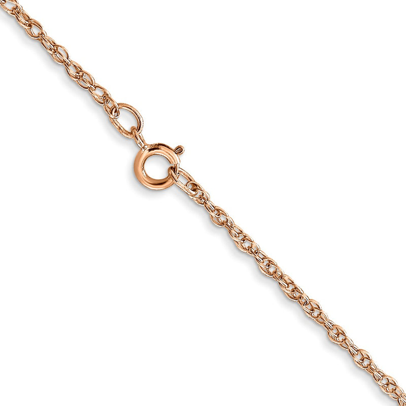 14K Rose Gold 16 inch Carded 1.15mm Cable Rope with Spring Ring Clasp Chain-9RR-16