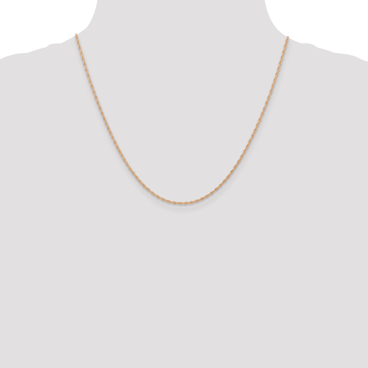 14k Rose Gold 1.15mm Carded Cable Rope Chain-9RR-20