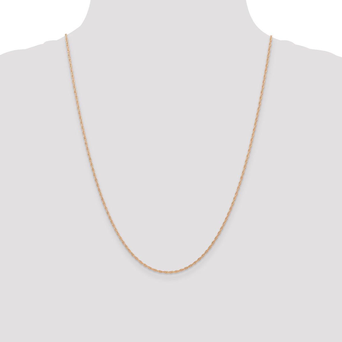 14k Rose Gold 1.15mm Carded Cable Rope Chain-9RR-24