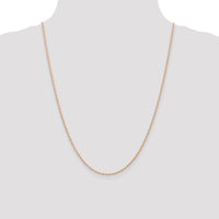 14k Rose Gold 1.15mm Carded Cable Rope Chain-9RR-24