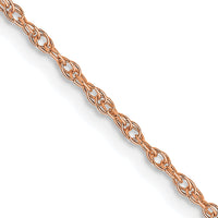 14k Rose Gold 1.15mm Carded Cable Rope Chain-9RR-20