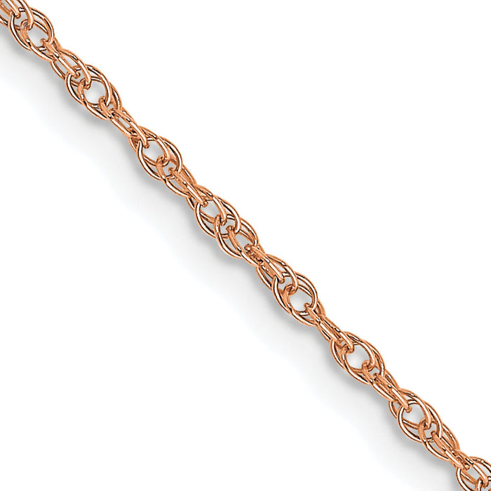 14k Rose Gold 1.15mm Carded Cable Rope Chain-9RR-20