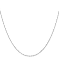 14K White Gold 16 inch Carded 1.15mm Cable Rope with Spring Ring Clasp Chain-9RW-16