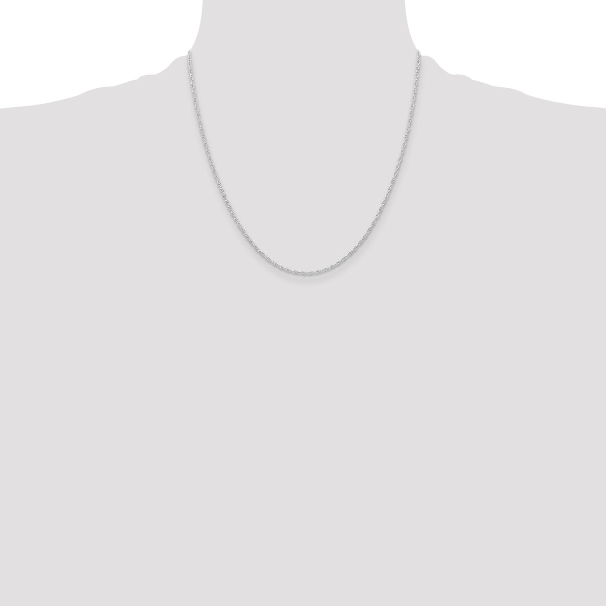 14K White Gold 1.15mm Carded Cable Rope Chain-9RW-20