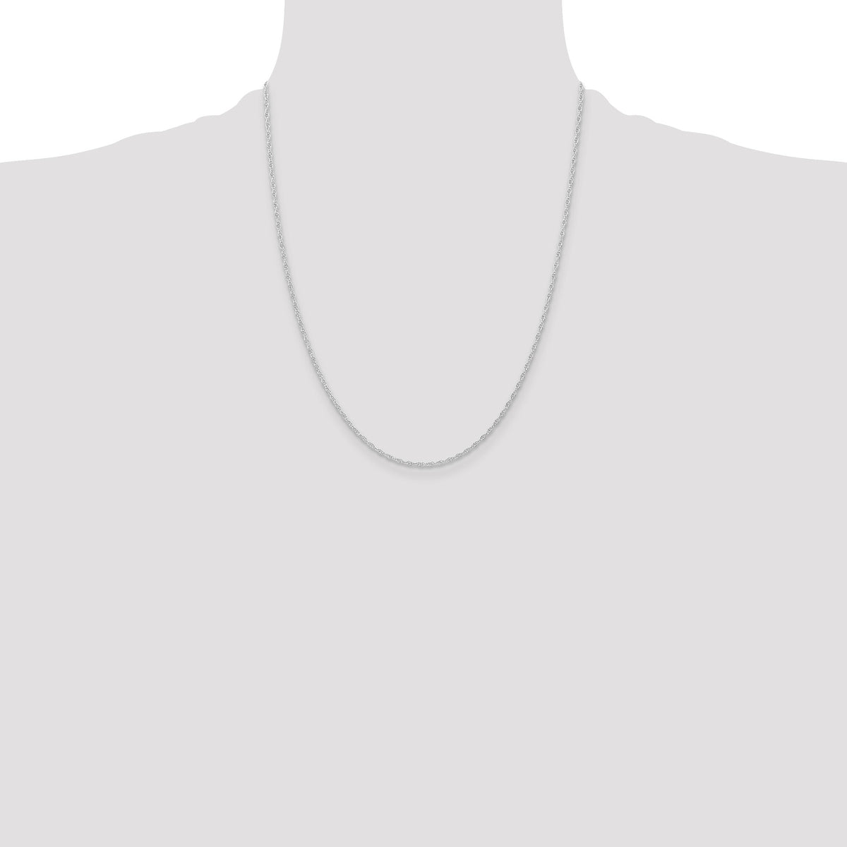 14K White Gold 1.15mm Carded Cable Rope Chain-9RW-22