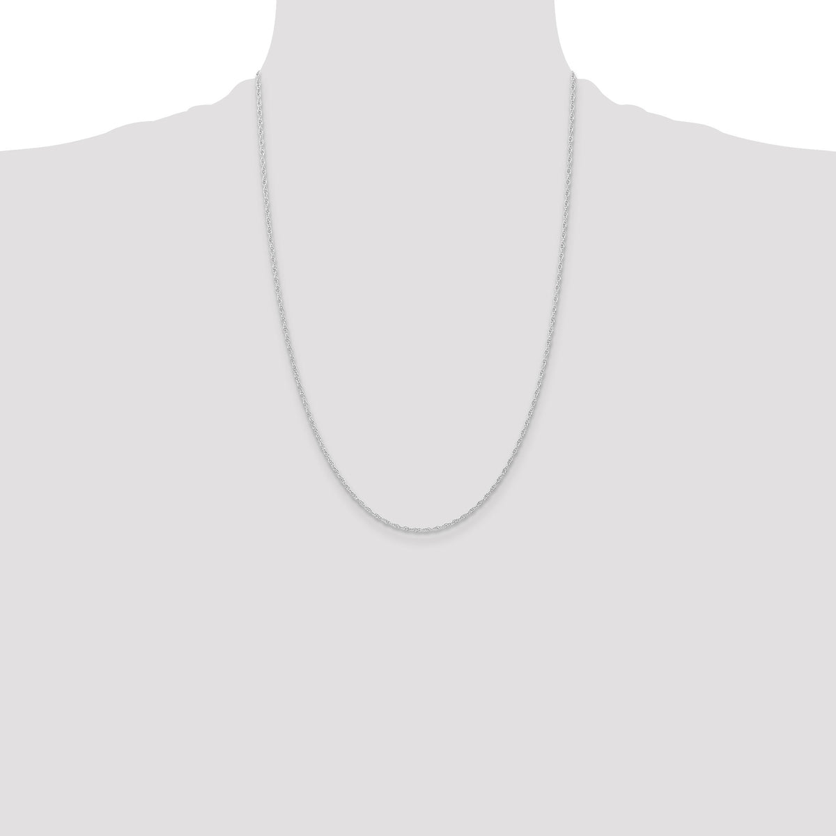 14K White Gold 1.15mm Carded Cable Rope Chain-9RW-24