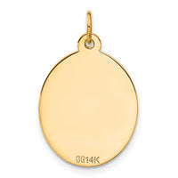 14K Polished Engraveable Disc and Key Charm-A0128