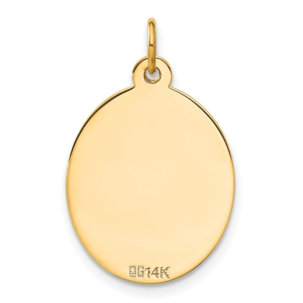 14K Polished Engraveable Disc and Key Charm-A0128