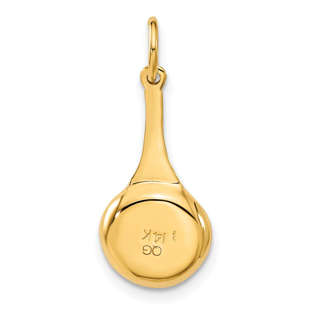 14k 3D Frying Pan w/Enameled Egg Charm-A0162