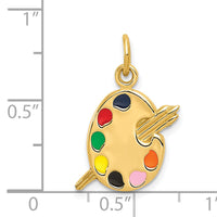 14k Enameled Artist Palette Charm-A0179