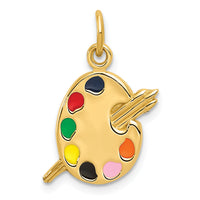 14k Enameled Artist Palette Charm-A0179