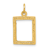 14k Small Picture Frame Pendant-A0194