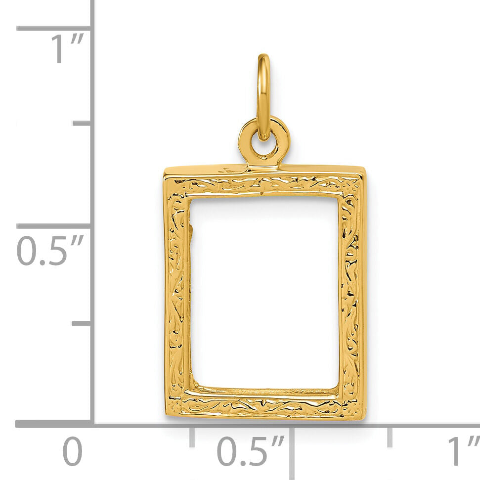 14k Small Picture Frame Pendant-A0194