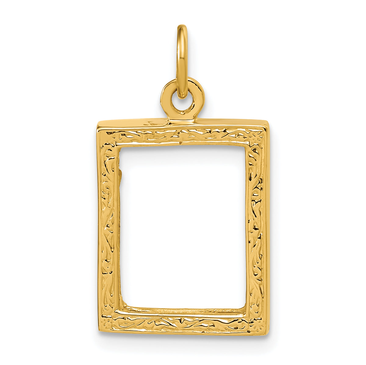14k Small Picture Frame Pendant-A0194