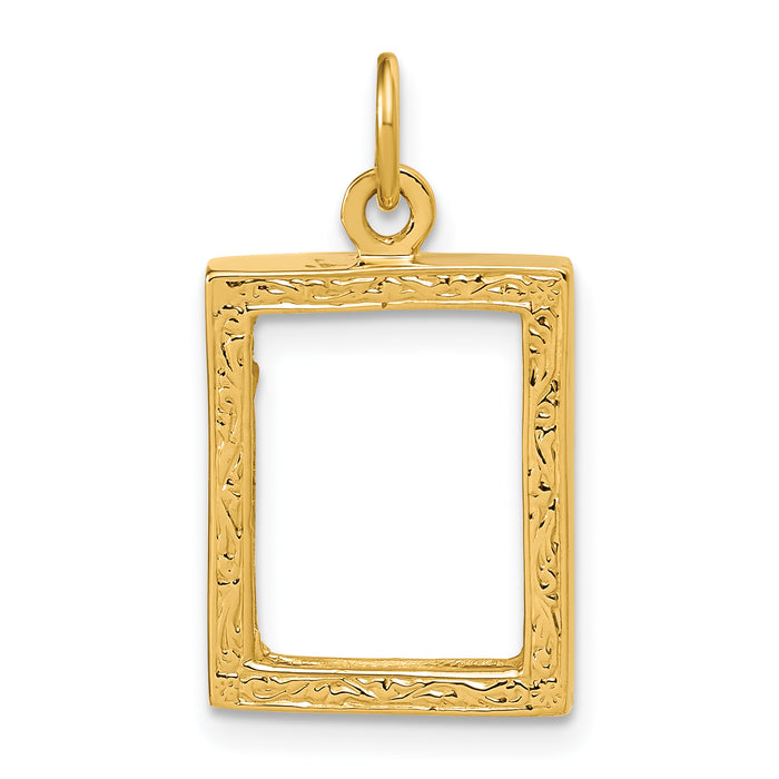 14k Small Picture Frame Pendant-A0194